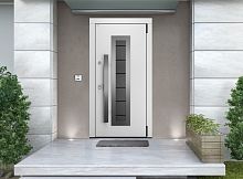 Входная дверь MRC-6311 рейлинг белый RAL 9003 2 замка