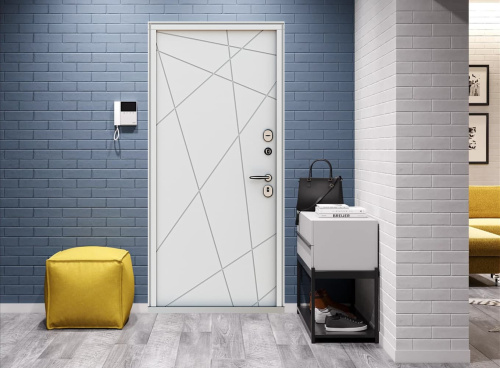 Входная дверь MRC-2511 белый RAL 9003 2 замка фото 3