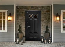 Входная дверь MRC-8740 черный RAL 9005  2 замка скрытые петли