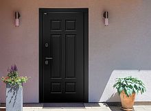 Входная дверь MRC-1121 черный RAL 9005 2 замка скрытые петли