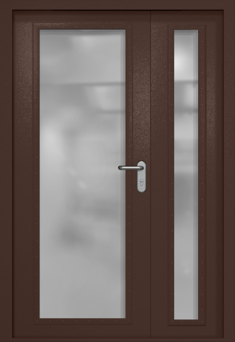 Полуторапольная противопожарная дверь EIW-60 RAL 8017, два максимальных стеклопакета ДМПО-02-791 фото 2 Полуторапольная противопожарная дверь EIW-60 RAL 8017, два максимальных стеклопакета ДМПО-02-791 фото 2
