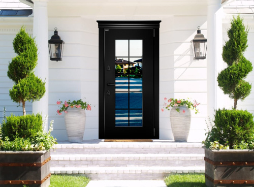 Входная дверь MRC-10610 черный RAL 9005 два замка