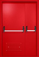 Полуторапольная техническая дверь RAL 3000 красная, вентиляция, две ручки антипаника ДТ-02-269
