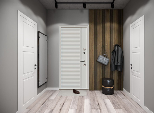 Входная дверь MRC-3011 белый RAL 9003 2 замка фото 3