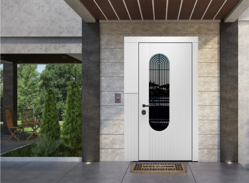 Входная дверь MRC-7213 белый RAL 9003 скрытые петли