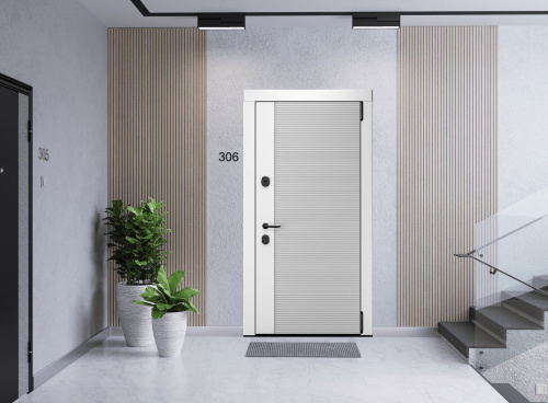 Входная дверь MRC-10411 белый RAL 9003 2 замка