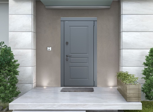 Входная дверь MRC-0424 серый RAL 7024 2 замка