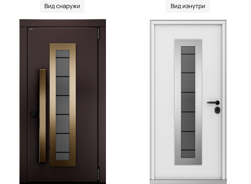 Входная дверь MRC-6318 рейлинг коричневый RAL 8019 фото 2