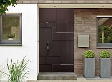 Входная дверь MRC-0718 биометрия коричневый RAL 8019