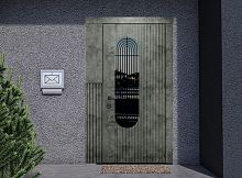 Входная дверь MRC-7217 бетон лофт графит LS 936-2 скрытые петли