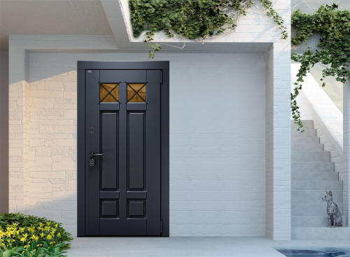 Входная дверь MRC-8735 серый RAL 7024  2 замка