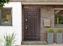 Входная дверь MRC-1717 коричневый RAL 8019 2 замка