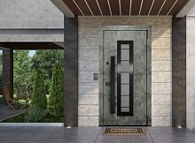 Входная дверь MRC-6315 рейлинг бетон лофт графит LS 936-2 2 замка