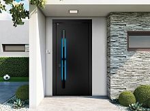 Входная дверь MRC-0040 рейлинг черный RAL 9005 скрытые петли