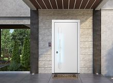 Входная дверь MRC-0031 рейлинг белый RAL 9003 скрытые петли