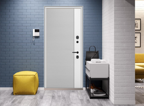 Входная дверь MRC-10411 белый RAL 9003 2 замка фото 3