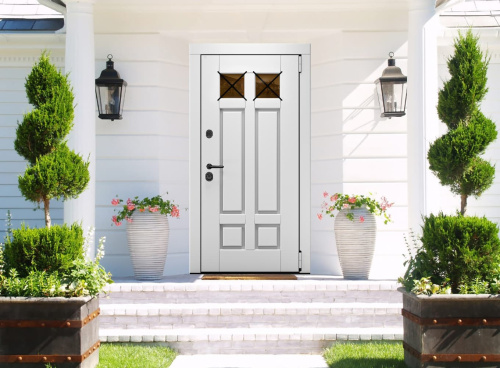 Входная дверь MRC-8711  белый RAL 9003 2 замка