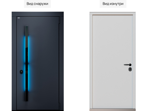 Входная дверь MRC-0037 рейлинг серый RAL 7024 фото 2