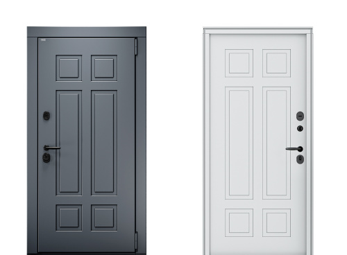 Входная дверь MRC-1117 серый RAL 7024 2 замка фото 2