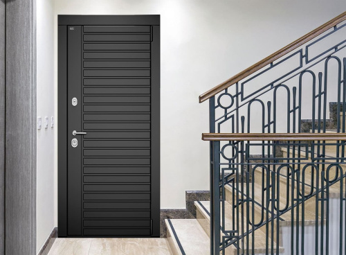 Входная дверь MRC-7123 черный RAL 9005 2 замка