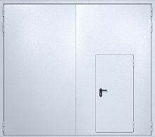 Распашные противопожарные ворота с калиткой EI-60 ПВ-478
