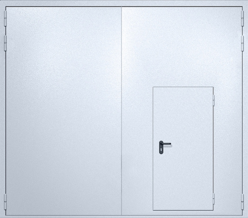 Распашные противопожарные ворота с калиткой EI-60 ПВ-478