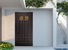 Входная дверь MRC-8724 коричневый RAL 8019  2 замка скрытые петли