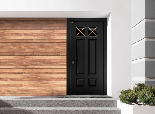 Входная дверь MRC-8741 черный RAL 9005 скрытые петли