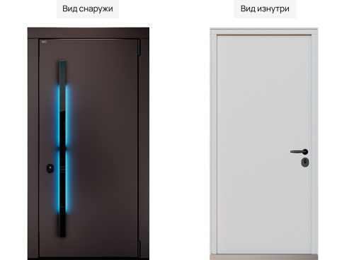 Входная дверь MRC-0035 рейлинг коричневый RAL 8019 фото 2