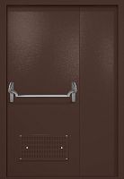 Полуторапольная техническая дверь RAL 8017 коричневая, вентиляция, антипаника ДТ-02-825