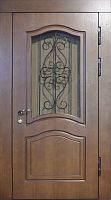 Входная дверь с МДФ с двух сторон, со стеклом, ковкой и теплоизоляцией Marcy MRC-189