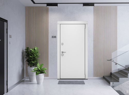 Входная дверь MRC-0011 белый RAL 9003 2 замка