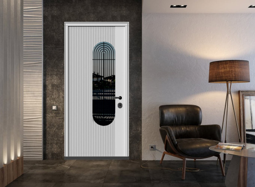 Входная дверь MRC-7213 белый RAL 9003 скрытые петли фото 3