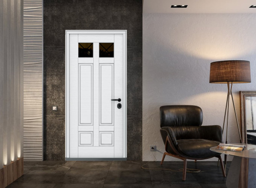 Входная дверь MRC-8713  белый RAL 9003 скрытые петли фото 3