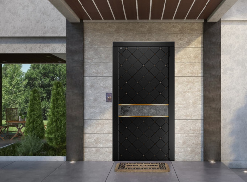 Входная дверь MRC-10310 черный RAL 9005 + графит