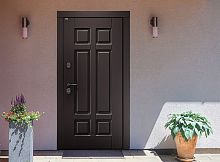 Входная дверь MRC-1518 коричневый RAL 8019 2 замка скрытые петли