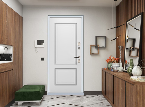 Входная дверь MRC-3311 белый RAL 9003 2 замка фото 3