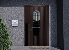 Входная дверь MRC-7221 коричневый RAL 8019 скрытые петли