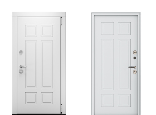 Входная дверь MRC-1111 белый RAL 9003 2 замка фото 2