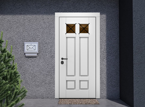 Входная дверь MRC-8713  белый RAL 9003 скрытые петли