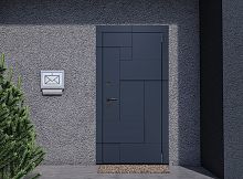 Входная дверь MRC-0738 темно-синий софт ZB 828-SFT 2 замка зеркало