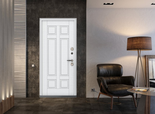 Входная дверь MRC-1511 белый RAL 9003 2 замка фото 3