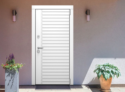 Входная дверь MRC-7111 белый RAL 9003 2 замка