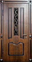 Входная дверь с МДФ с двух сторон, со стеклом, ковкой и теплоизоляцией Marcy MRC-216