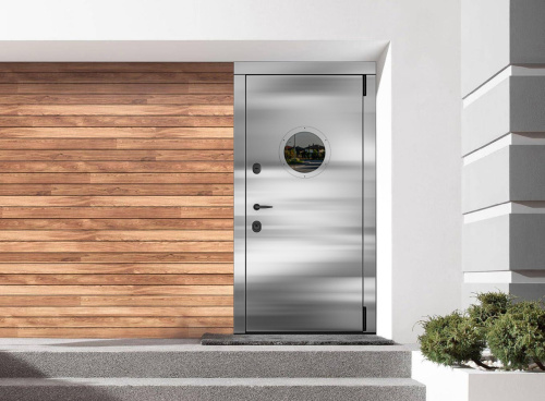 Входная дверь MRC-9910 серый RAL 9005 2 замка