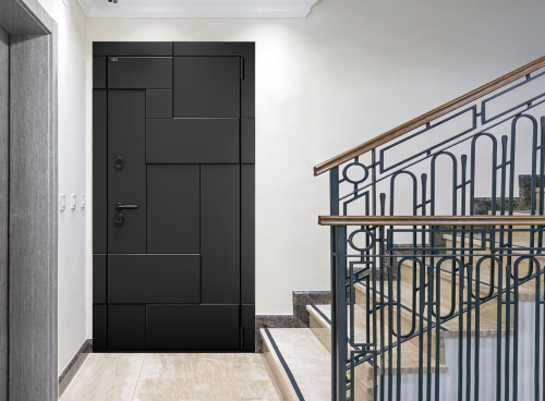 Входная дверь MRC-0740 черный RAL 9005 2 замка