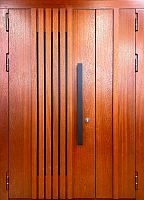 Полуторная дверь МДФ с вертикальными планками и бугельной ручкой Marcy MRC-731