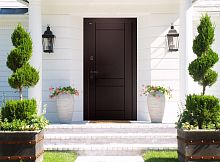 Входная дверь MRC-7718 коричневый RAL 8019 2 замка скрытые петли