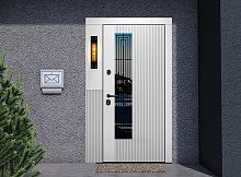 Входная дверь MRC-8612 белый RAL 9003 2 замка скрытые петли