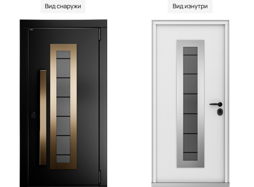 Входная дверь MRC-6326 рейлинг черный RAL 9005 фото 2